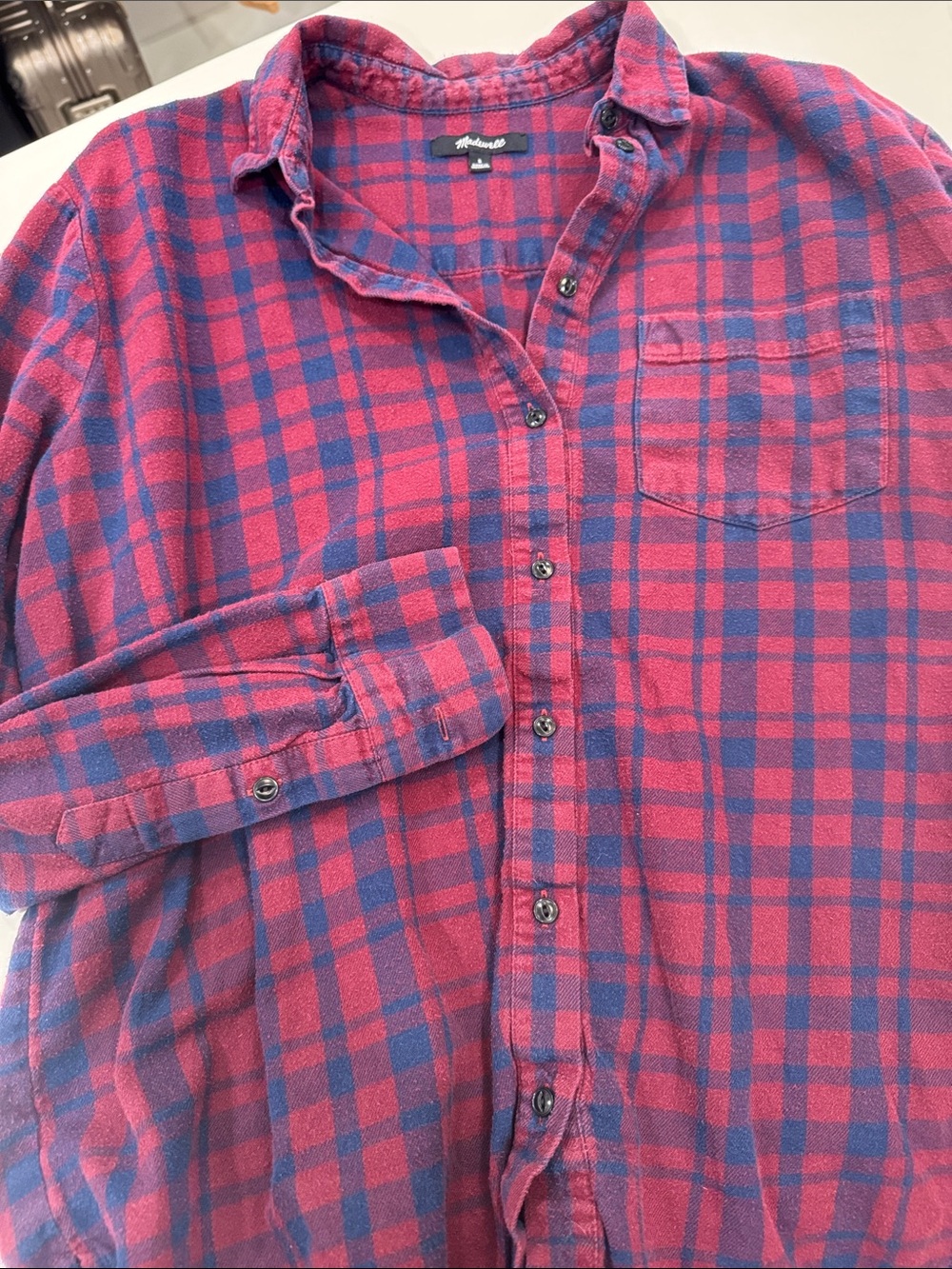 Women’s Madewell Plaid Button-Down Flannel Shirt